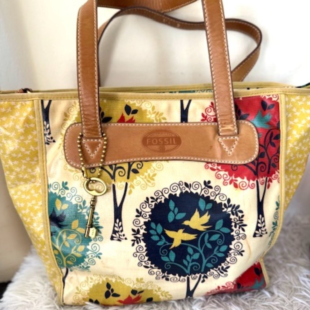 Fossil Key-Per Print Coated Canvas Tote - image 3